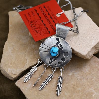 Pawn Jewelry- 3 feather Navajo pendant &amp; chain