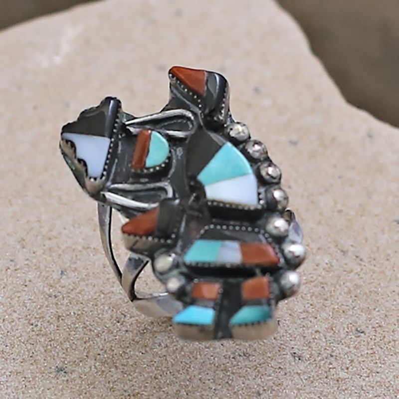 1960&#39;s Rainbow man Zuni ring