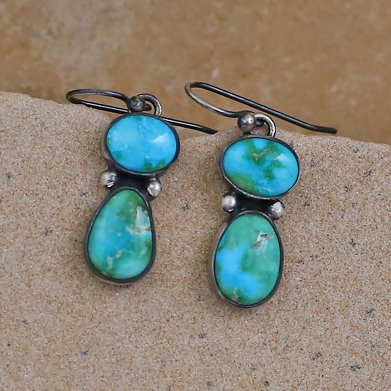 Two stone dangle earrings
