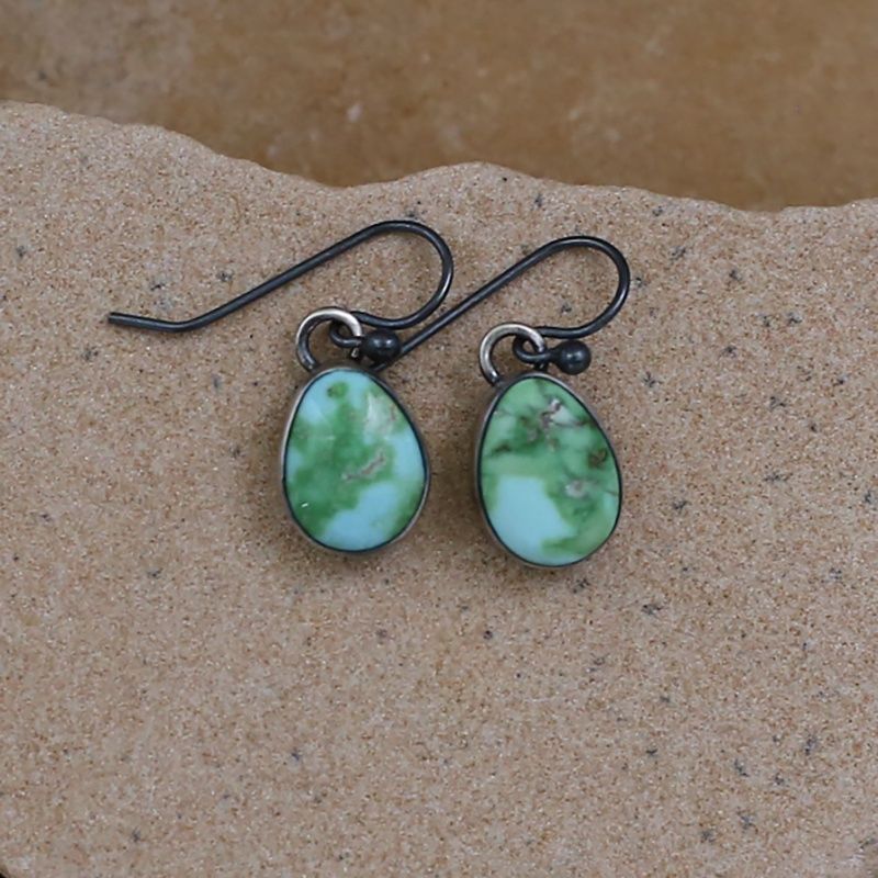 Single stone dangle earrings w/ Sonoran turquoise