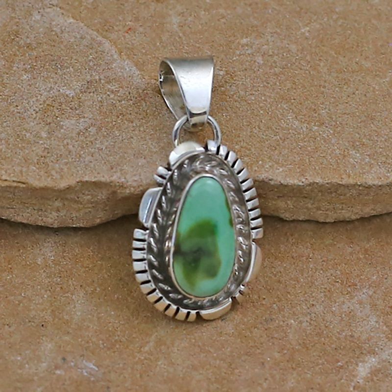 Tear drop shaped pendant w/ Sonoran Turquoise