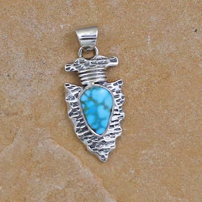 Arrow head pendant w/ sonoran turquoise