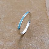 Thin turquoise inlay band ring