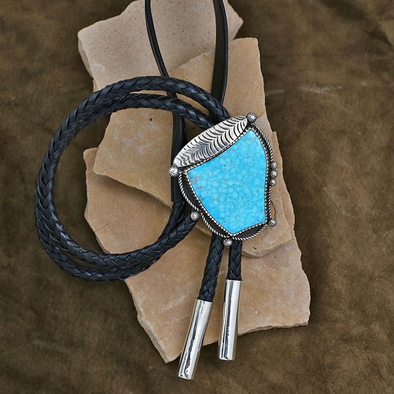 Large Navajo bolo tie by artist Landon Secatero