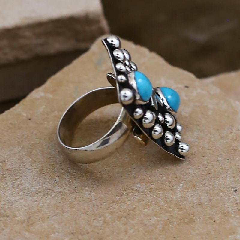 large rectangular " Rain Drop" design ring