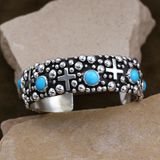 Large cuff bracelet w/ Rain Drop design