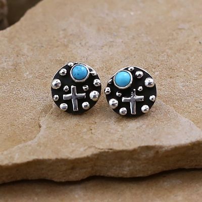 Small round post earrings-Rain Drop design