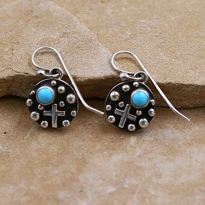 Round dangle earrings - Rain Drop design