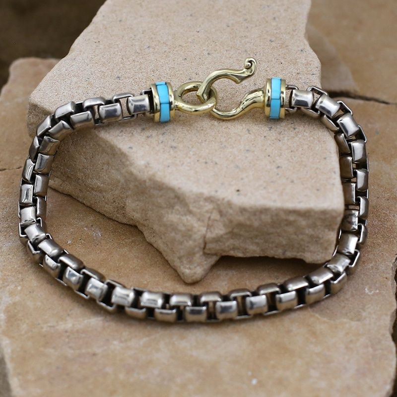 8.5&quot; Chain bracelet w/ 14kt gold clasp