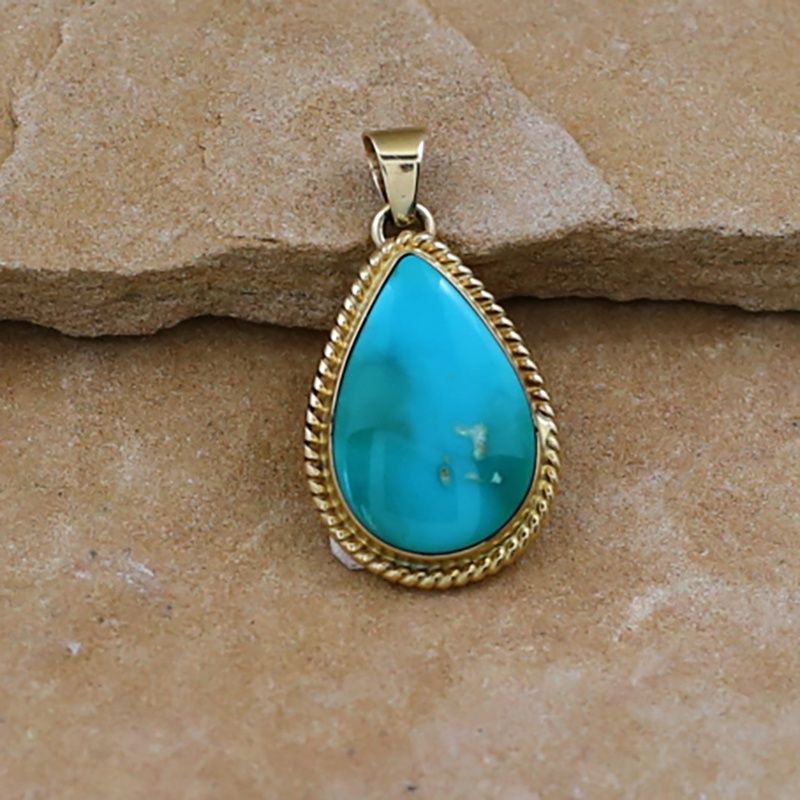 14kt gold pendant w/ Royston turquoise