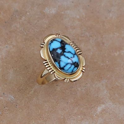 14kt gold Kingman turquoise ring
