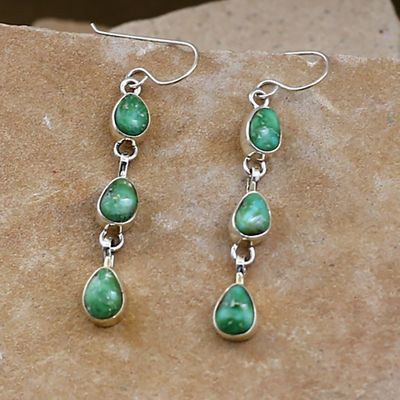 Triple dangle Sonoran Turquoise earrings