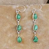 Sonoran turquoise triple dangle earrings