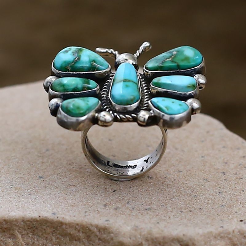 Butterfly shaped ring w/ Sonoran gold turquoise