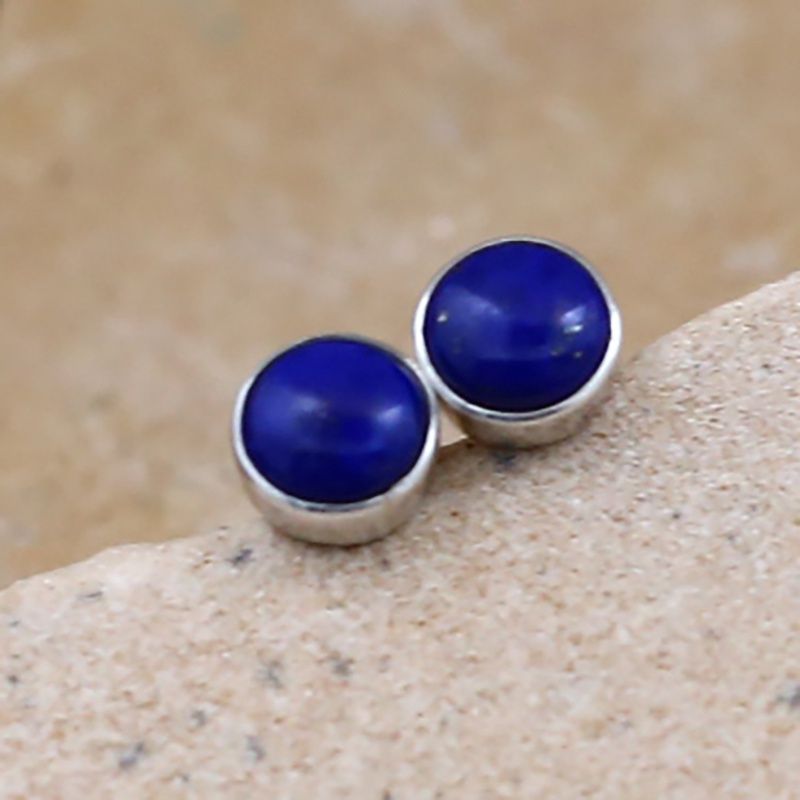 Small Lapis post earrings