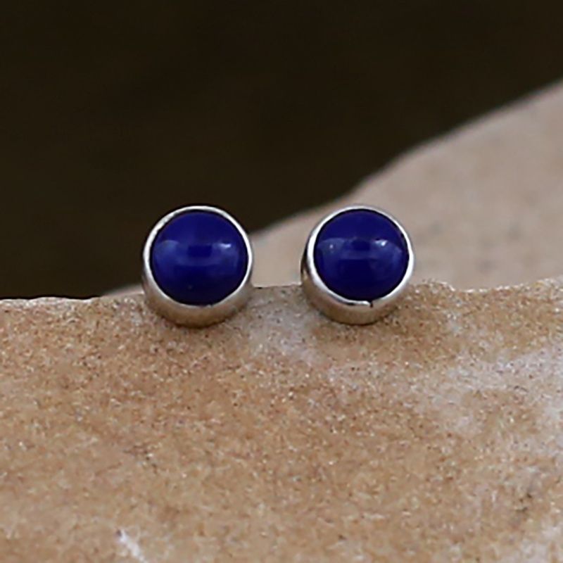 Mini Lapis stud earrings