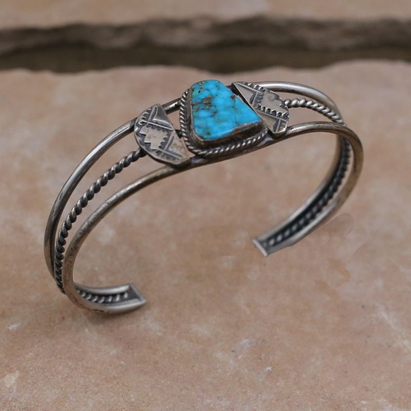 1970&#39;s Blue Gem turquoise bracelet