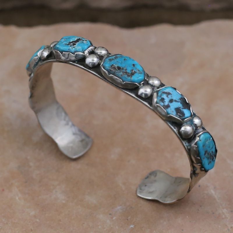 1970&#39;s Navajo 5-stone turquoise bracelet