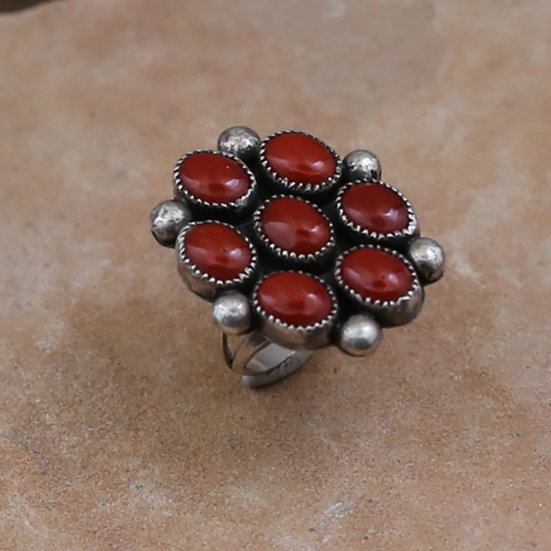 Cluster coral ring- Navajo
