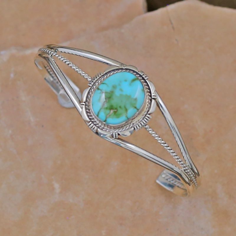 Medium cuff bracelet with Sonoran Gold Turquoise