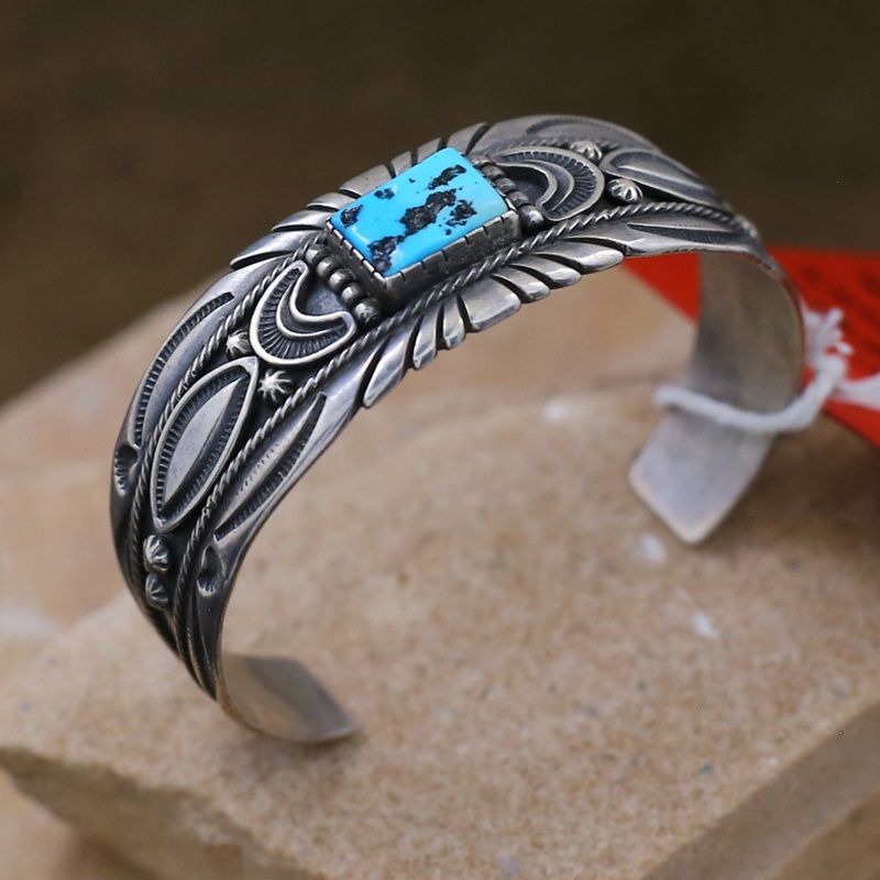Pawn Jewelry-1980&#39;s Navajo rectangular stone bracelet