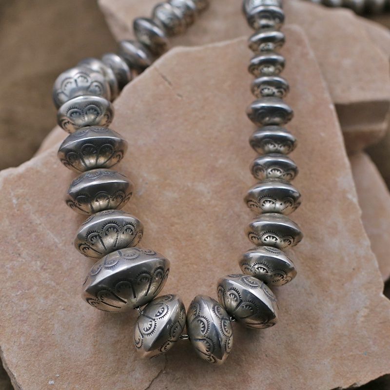 Pawn Jewelry-24&quot; Silver Navajo pearls