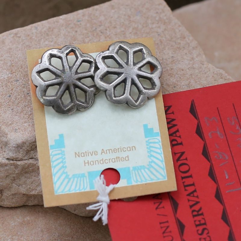 Vintage sandcast post earrings