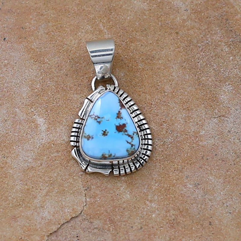 Golden Hills turquoise tear drop shaped pendant