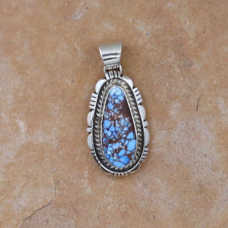 Tightly matrix Golden hIlls turquoise pendant