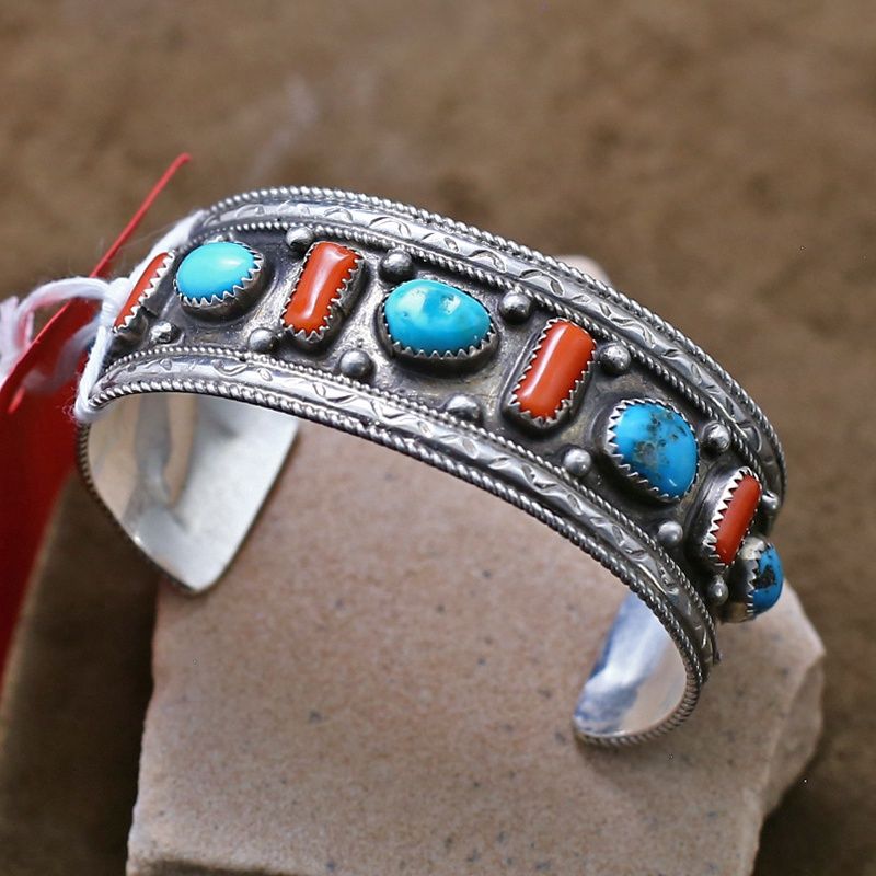 Pawn Jewelry-Navajo with coral &amp; turquoise