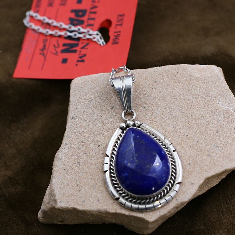 Pawn Jewelry- Large Navajo lapis pendant