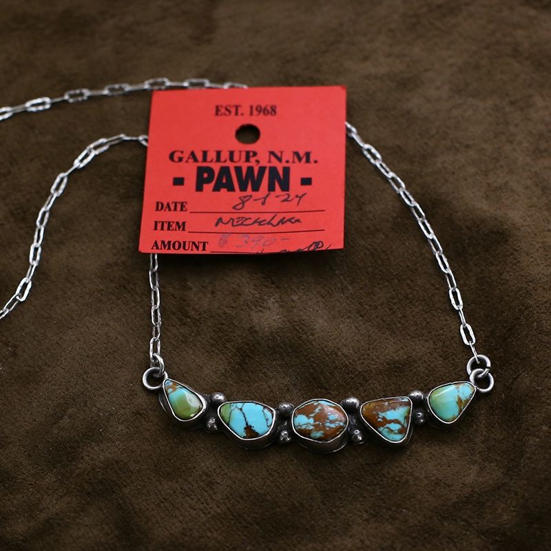 Pawn Jewelry- 5-stone  necklace-Royston turquoise