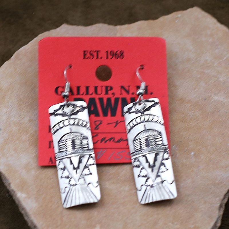 Pawn Jewelry- Navajo dangle earrings w/ Hogan image