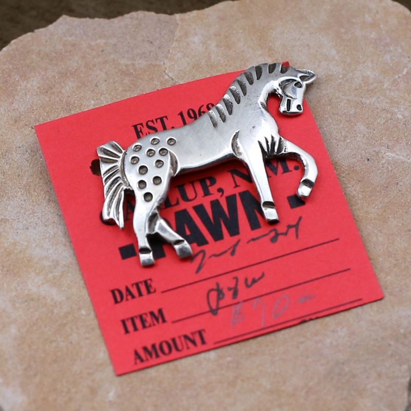 Pawn Jewelry- Navajo crafted silver horse pin