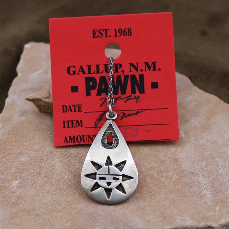 Pawn Jewelry- Hopi pendant w/SunFace design