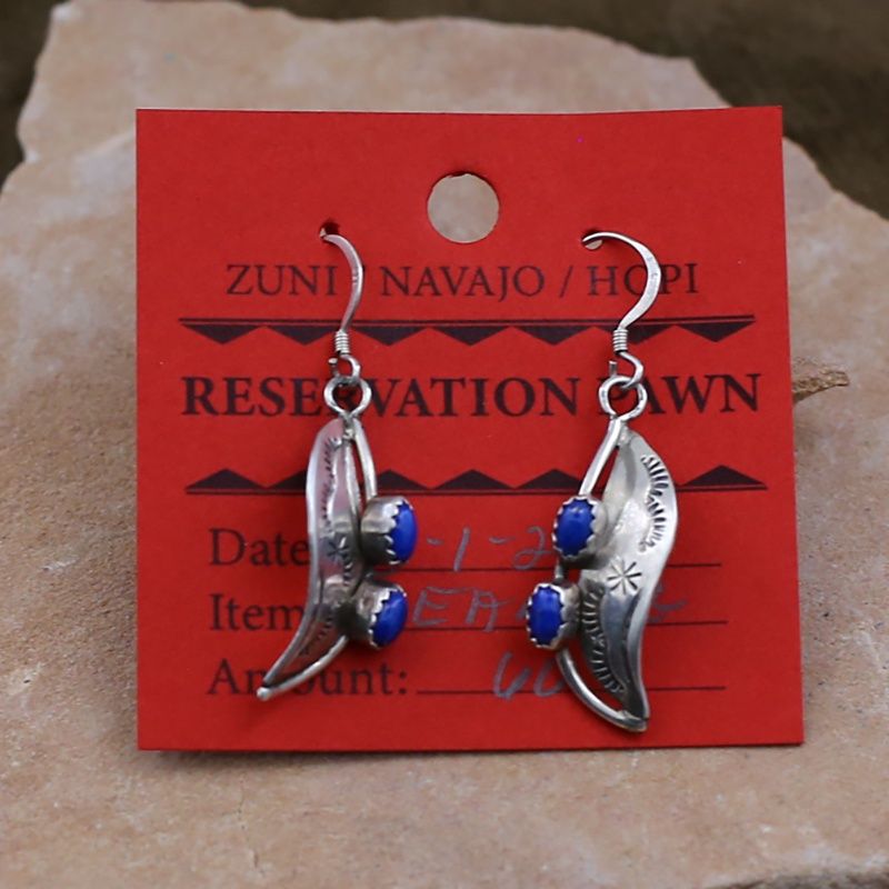 Pawn Jewelry- Navajo dangle earrings w/lapis