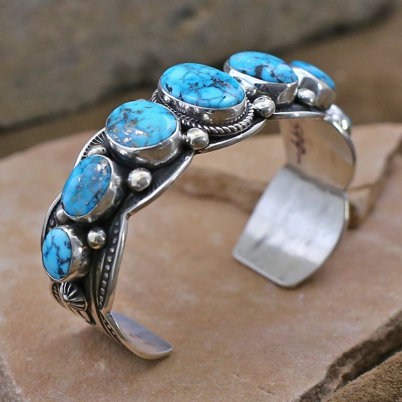 Large 7-stone Palomino turquoise bracelet