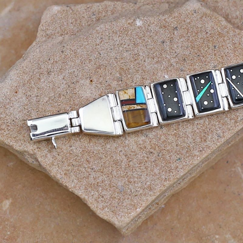 13 link Night Sky design inlay link bracelet