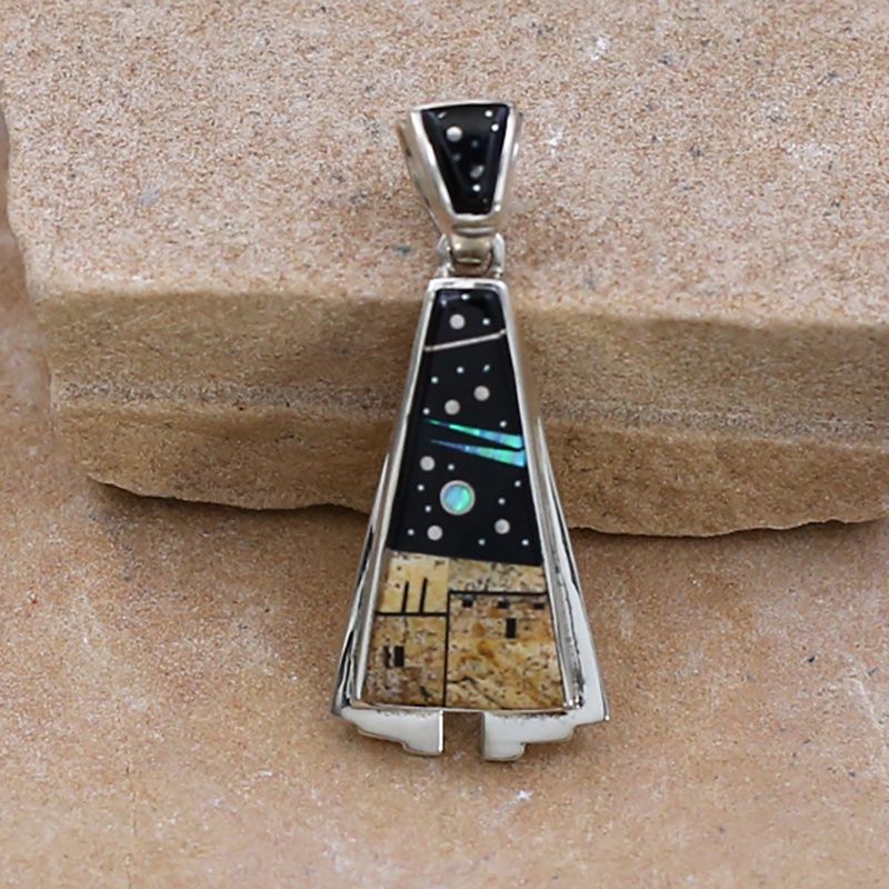 Adobe Pueblo  triangle shaped pendant