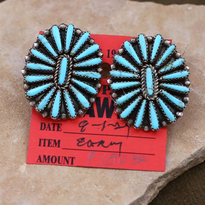 Pawn Jewelry- Zuni needle point post earrings