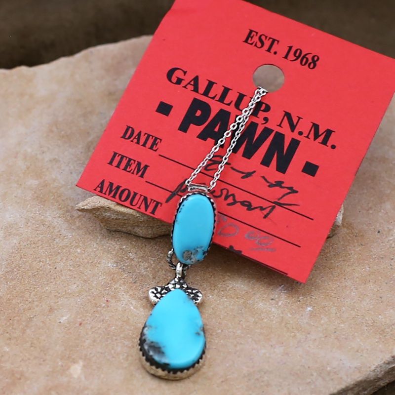 Pawn Jewelry- Two stone dangle pendant