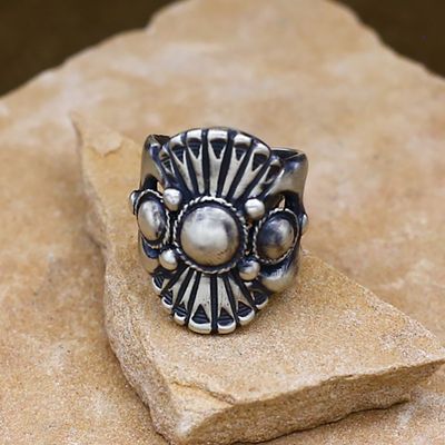 Navajo sandcast design ring