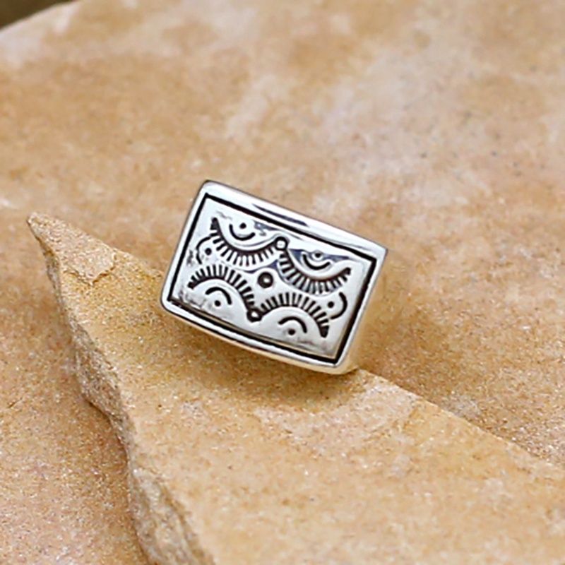 Rectangle Navajo pattern ring