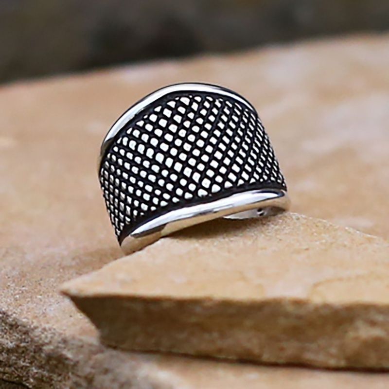 Wide Navajo pattern ring