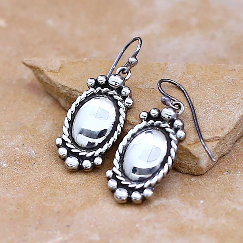 Navajo dangle oval earrings
