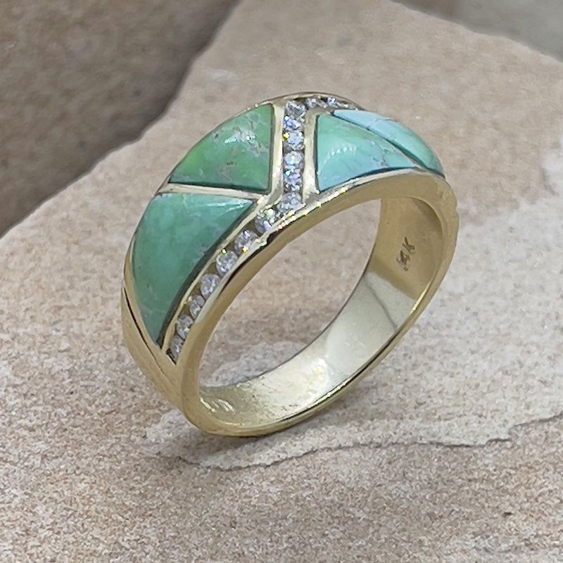 Carico Lake turquoise &amp; Diamond ring