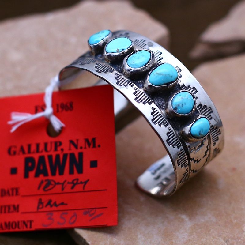 Pawn Jewelry-6-stone Navajo bracelet