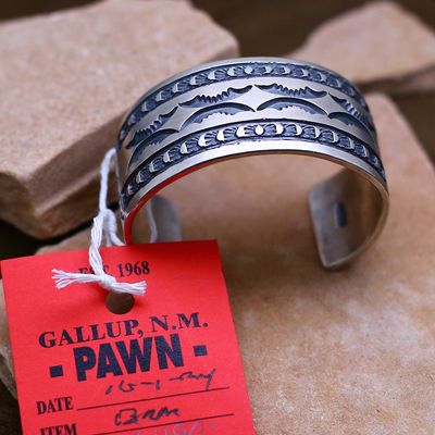 Pawn Jewelry- Large Navajo silver bracelet