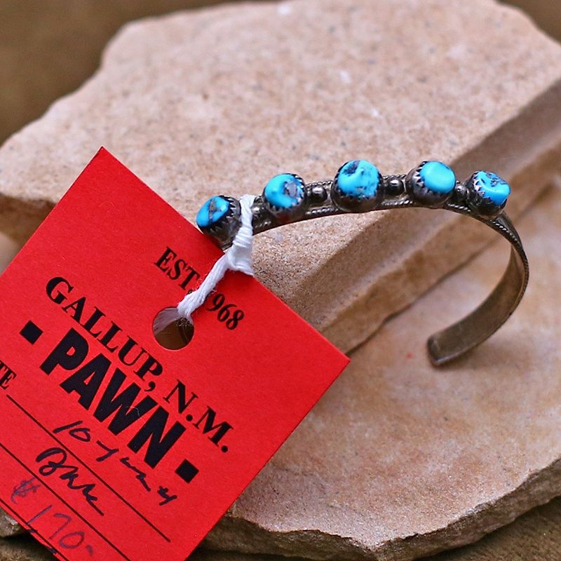 Pawn Jewelry-Antique finish small 5-stone bracelet