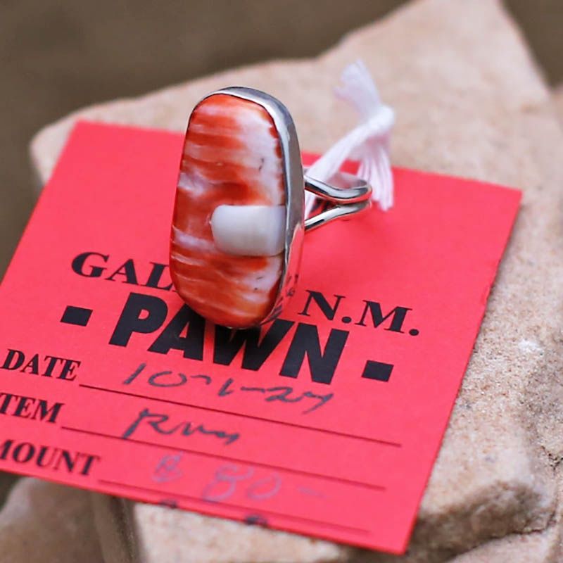 Pawn Jewelry-Navajo ring with Spiny oyster shell